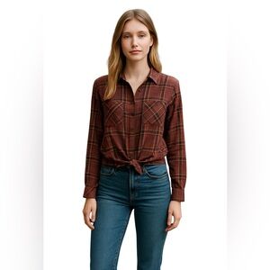 DECREE SHEER KNOTTED BUTTON DOWN SHIRT Size M